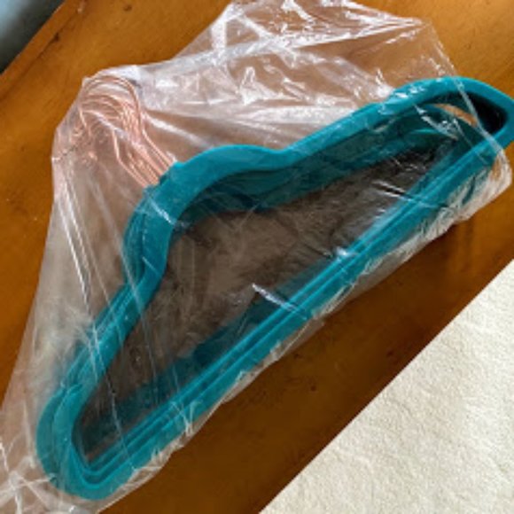 LIKE NEW! 15 Teal & Copper Velvet Hangers